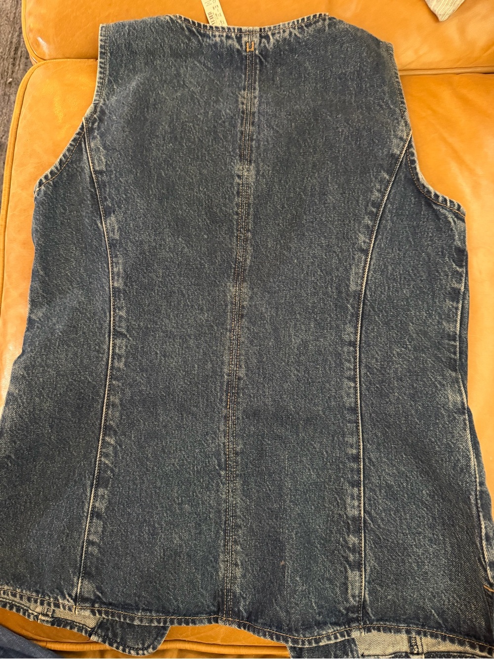 MADEWELL SIZE 4 Denim Crewneck Cutaway Vest in Greendale Wash NW302 $108 - Picture 7 of 8